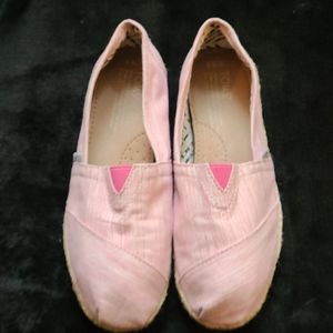 Toms, pink tweed shoes